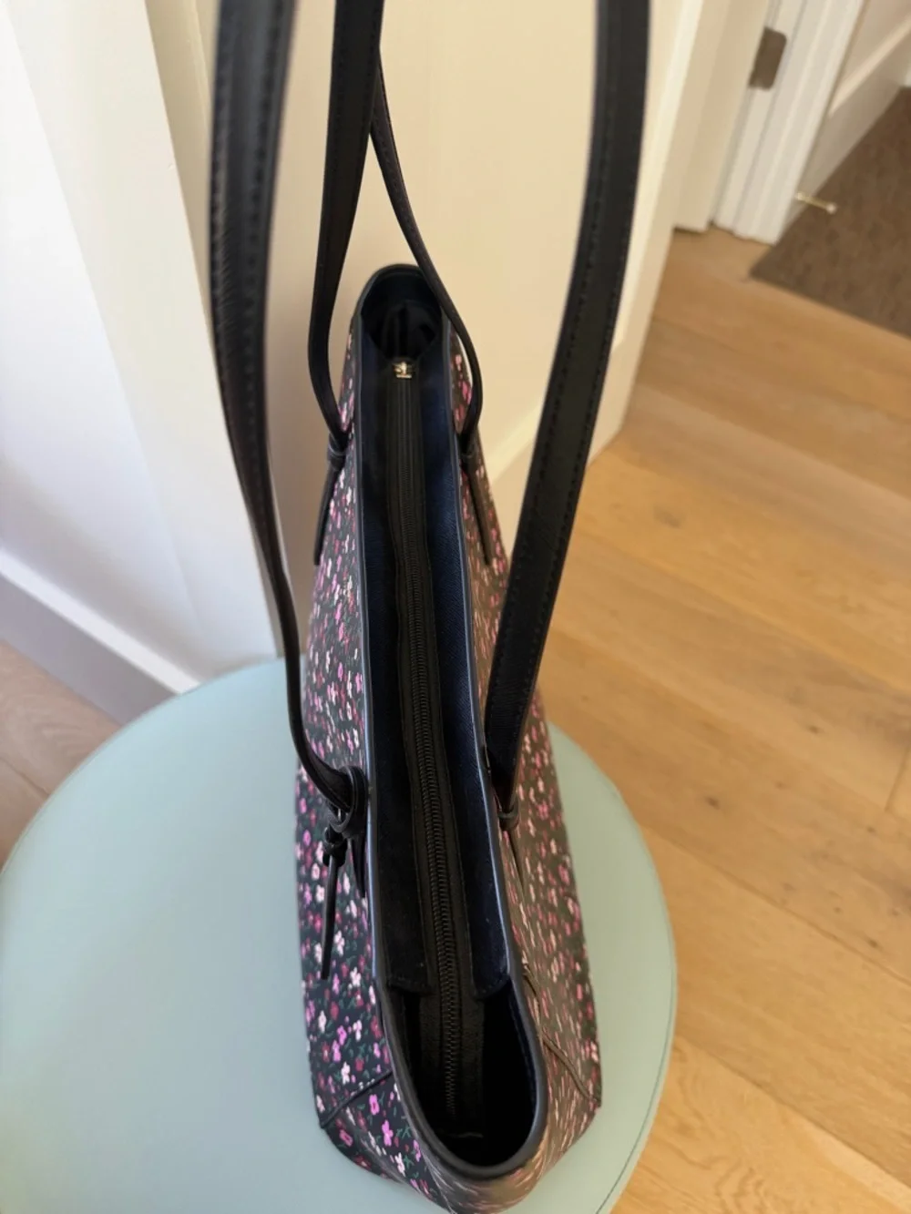 kate spade Black Floral Tote with Pink Accents - Picture 8 of 8